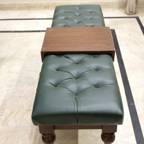 Tufted Tranquility Bench with Tray